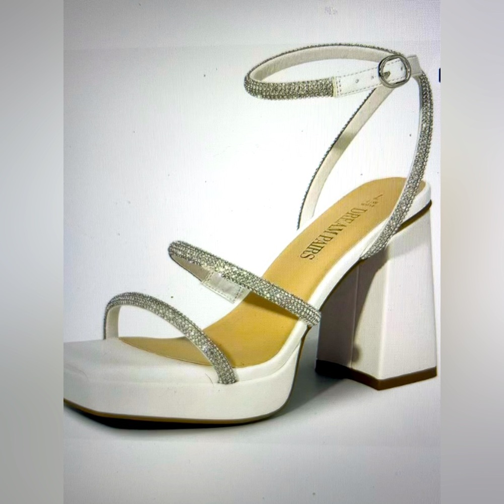 White And Sparkly Block Heels - image 1
